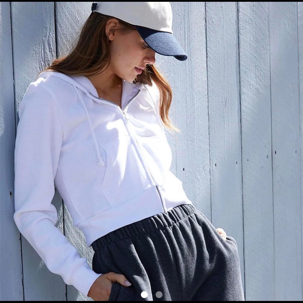 Brandy Melville Full Zip Crop Hoodie